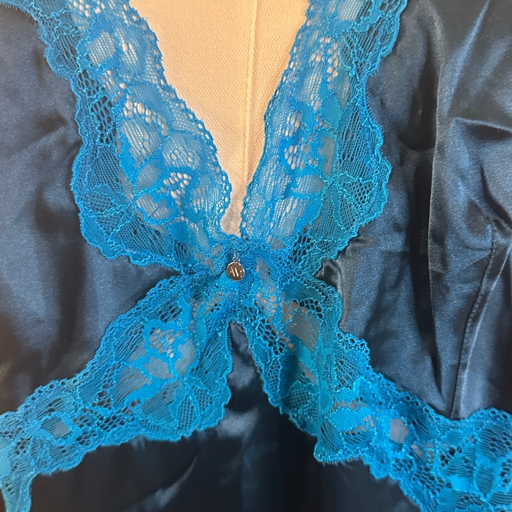 Adore Me Midnight Blue Chemise with Lace Accents - Picture 3 of 12